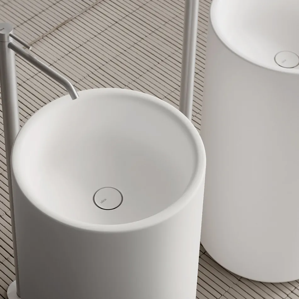 Freistehendes Aufsatzwaschbecken aus Keramik Made in Italy - Ragazza Viadurini