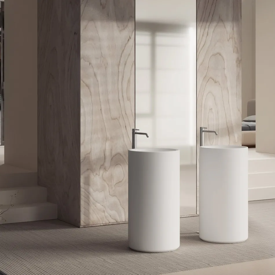 Freistehendes Aufsatzwaschbecken aus Keramik Made in Italy - Ragazza Viadurini