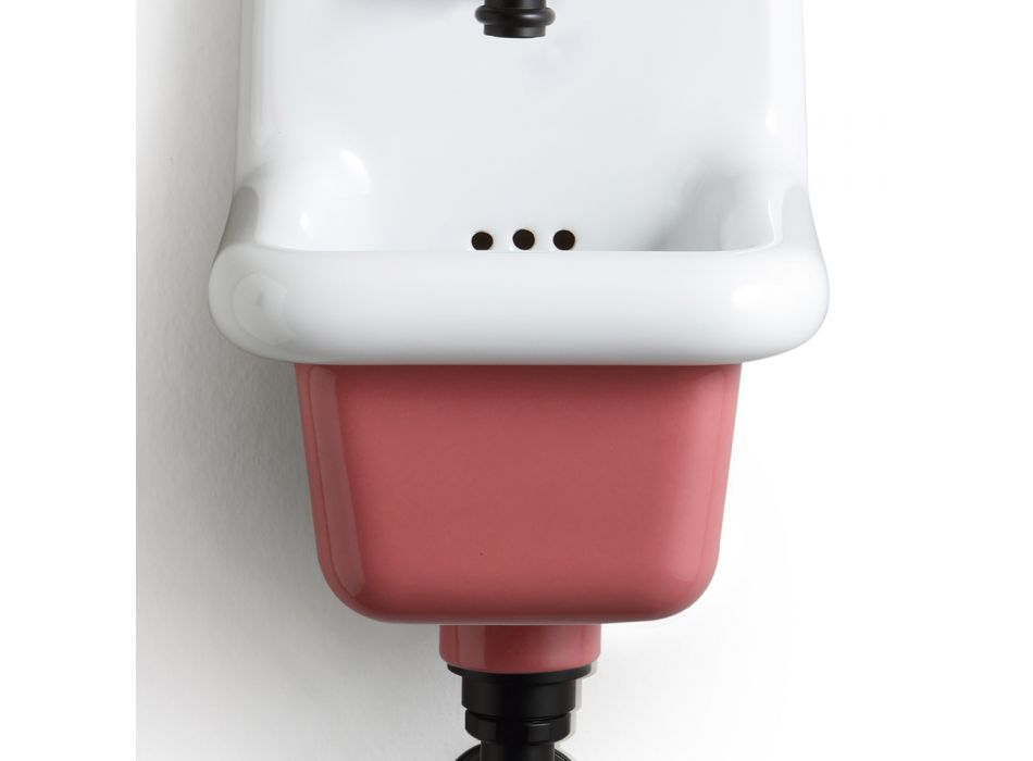 Freistehendes Badezimmerwaschbecken aus weißer und farbiger Keramik 26 cm - Jordan Viadurini