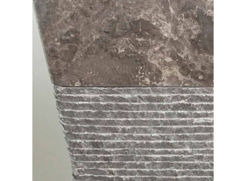 Sockel graues Waschbecken aus Taffy-Stein, Einzelstück Viadurini