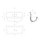 Rechteckiges Keramikwaschbecken vintage mit aufgehängtem Felipe-Metallboden Viadurini
