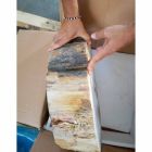 Waschbecken aus Holz Fossil Zähler Goa Einzelstück Viadurini