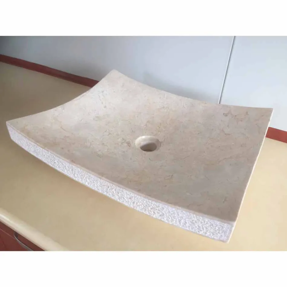 Waschbecken aus Naturstein Love White Design, Einzelstück Viadurini