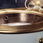 Einbauwaschbecken aus Schamott mit Band in verschiedenen Ausführungen, hergestellt in Italien – Erioli Viadurini