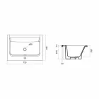 Modernes Einlochwaschbecken aus weißer oder panamafarbener Keramik Viadurini