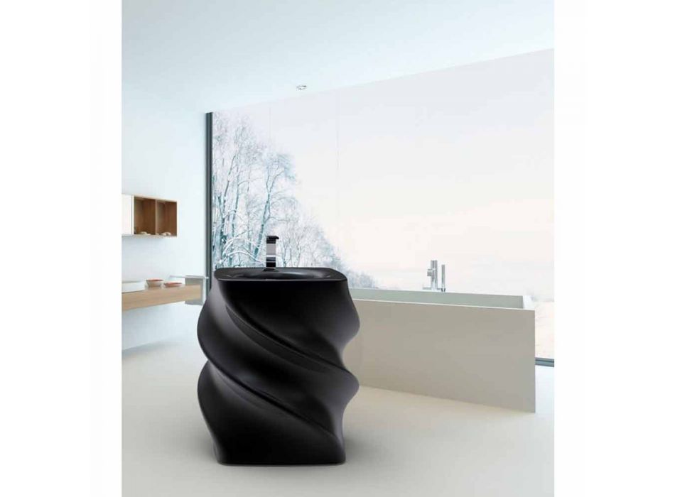 Schwarz freistehende Wanne Twist modernes Design made in Italy Viadurini