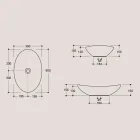 Ovales Aufsatzwaschbecken aus glänzender Keramik Made in Italy - Jumper Viadurini