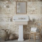 Rechteckiges Badezimmerwaschbecken aus Keramik mit Sockel – Noah Viadurini