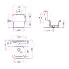 Rechteckiges hängendes Badezimmerwaschbecken aus Keramik – Elodie Viadurini