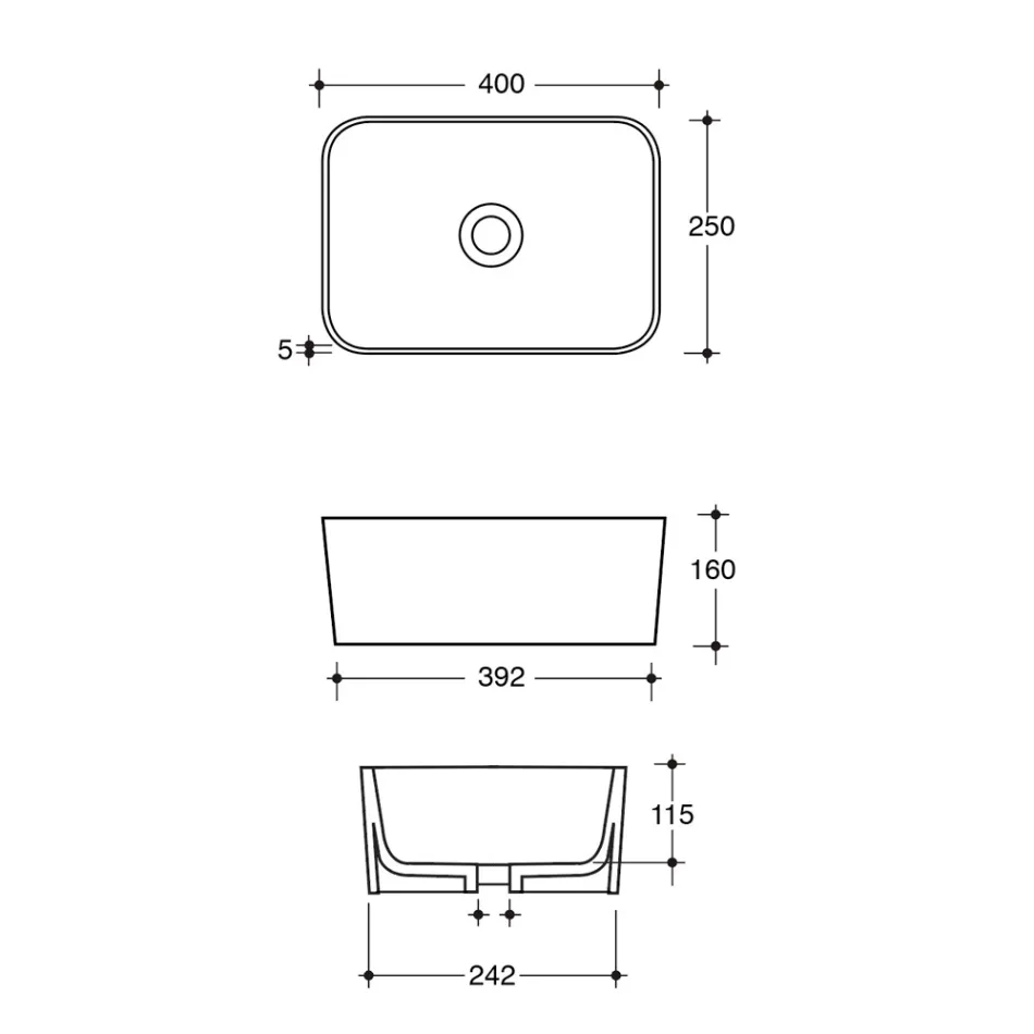 Waschbecken aus Keramik, erhältlich in verschiedenen Farben, hergestellt in Italien – Korb Viadurini