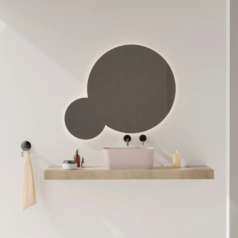 Waschbecken aus Keramik, erhältlich in verschiedenen Farben, hergestellt in Italien – Korb Viadurini