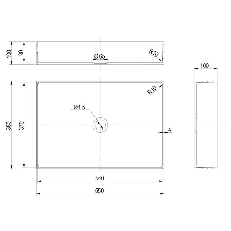 Rechteckiges Aufsatzwaschbecken aus Edelstahl in verschiedenen Ausführungen – Camellia Viadurini