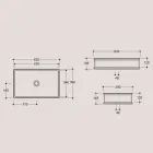 Rechteckiges Aufsatzwaschbecken aus polierter Keramik Made in Italy - Debora Viadurini
