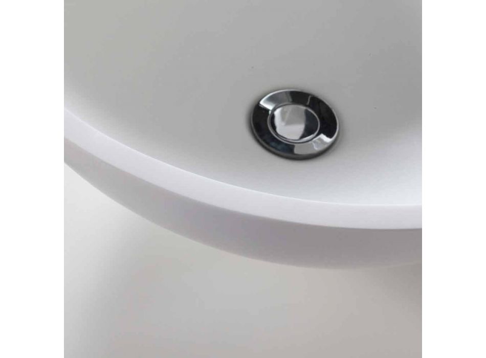 Rundes Aufsatzwaschbecken in Resin Optic White Finish - Circle Viadurini
