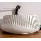 Rundes Aufsatzwaschbecken aus Zement und Harz – Ibisco Viadurini