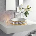 Halbeinbauwaschbecken in verschiedenen Ausführungen aus Schamott, hergestellt in Italien – Erasmo Viadurini