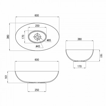 Modernes Aufsatzspülbecken aus Keramik Ø60cm Leivi