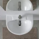 Wandhängendes, weißes Keramikwaschbecken mit elegantem, modernem Design – Silica Viadurini