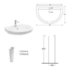 Weißes Keramik-Standwaschbecken mit elegantem, modernem Design – Silica Viadurini