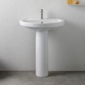 Klassisches Design, weißes Keramik-Standwaschbecken mit einem Hahnloch – Silikat