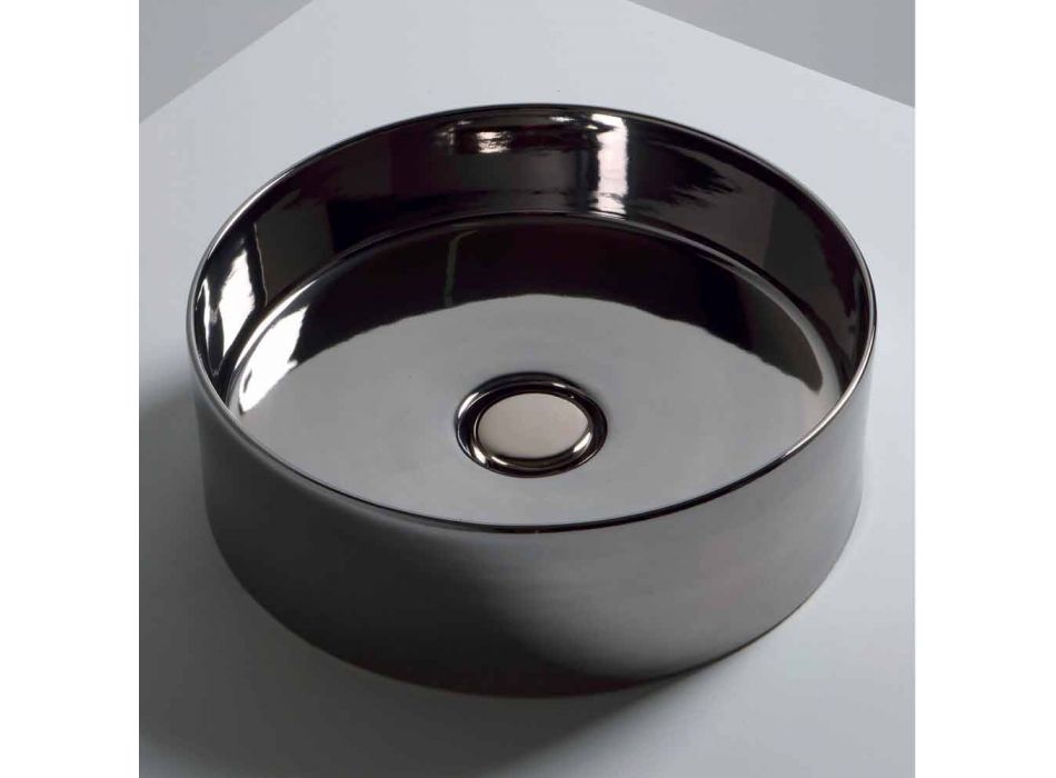 Sun Circle runder Keramikwaschtisch mit einem Durchmesser von 40 cm Viadurini