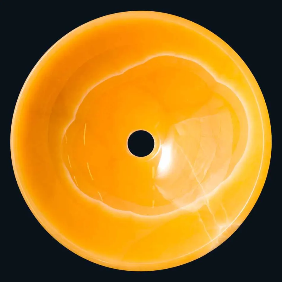 Aufsatzwaschtisch in orange Onyx Stein Aris Viadurini