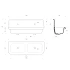 Wandmontiertes Vintage Doppelwaschbecken aus grauer Keramik - Jack Viadurini