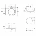 Handwaschbarer runder Aufsatz- / Aufsatzwaschtisch made in Italy Tor Viadurini