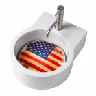 Handwaschbarer runder Aufsatz- / Aufsatzwaschtisch made in Italy Tor Viadurini