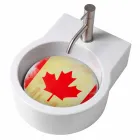 Handwaschbarer runder Aufsatz- / Aufsatzwaschtisch made in Italy Tor Viadurini