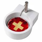 Handwaschbarer runder Aufsatz- / Aufsatzwaschtisch made in Italy Tor Viadurini