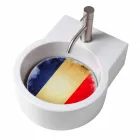 Handwaschbarer runder Aufsatz- / Aufsatzwaschtisch made in Italy Tor Viadurini