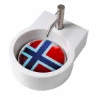 Handwaschbarer runder Aufsatz- / Aufsatzwaschtisch made in Italy Tor Viadurini