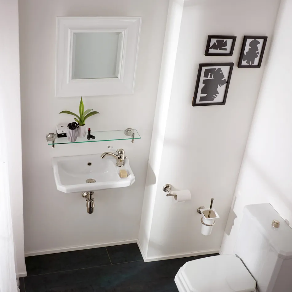 Hängendes Handwaschbecken aus Keramik im klassischen Design, hergestellt in Italien - Nausica Viadurini