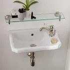 Hängendes Handwaschbecken aus Keramik im klassischen Design, hergestellt in Italien - Nausica Viadurini