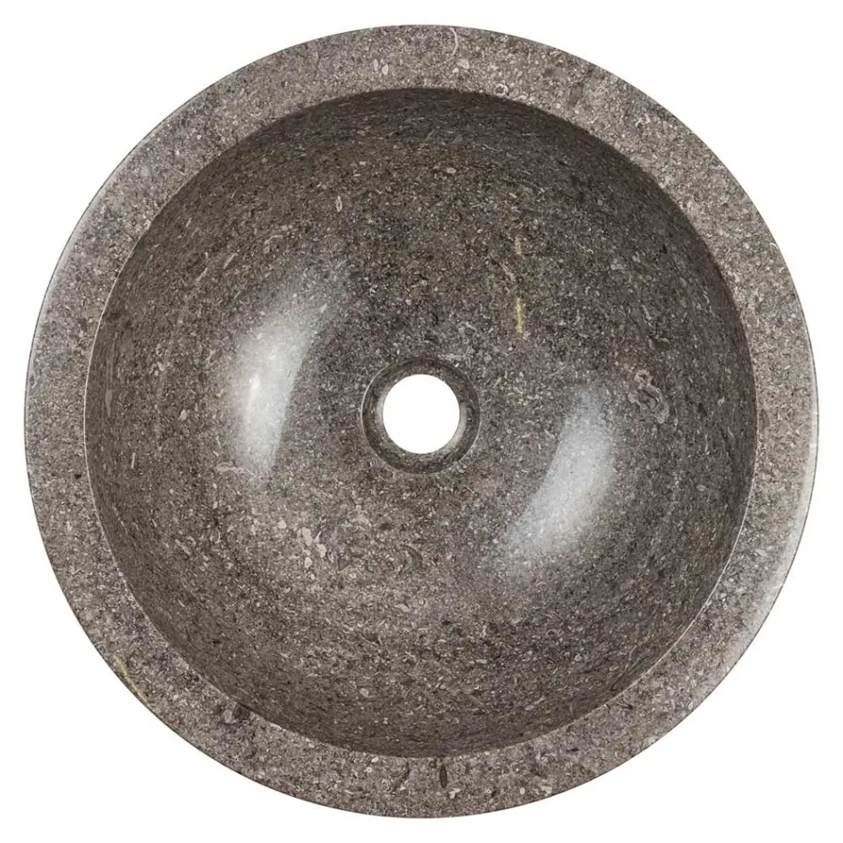 Rundes Aufsatzwaschbecken aus handgefertigtem Marmor, Bucine Viadurini