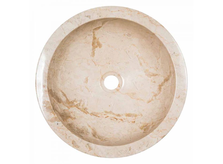 Rundes Design-Waschtisch aus weißem Marmor, Budoni Viadurini