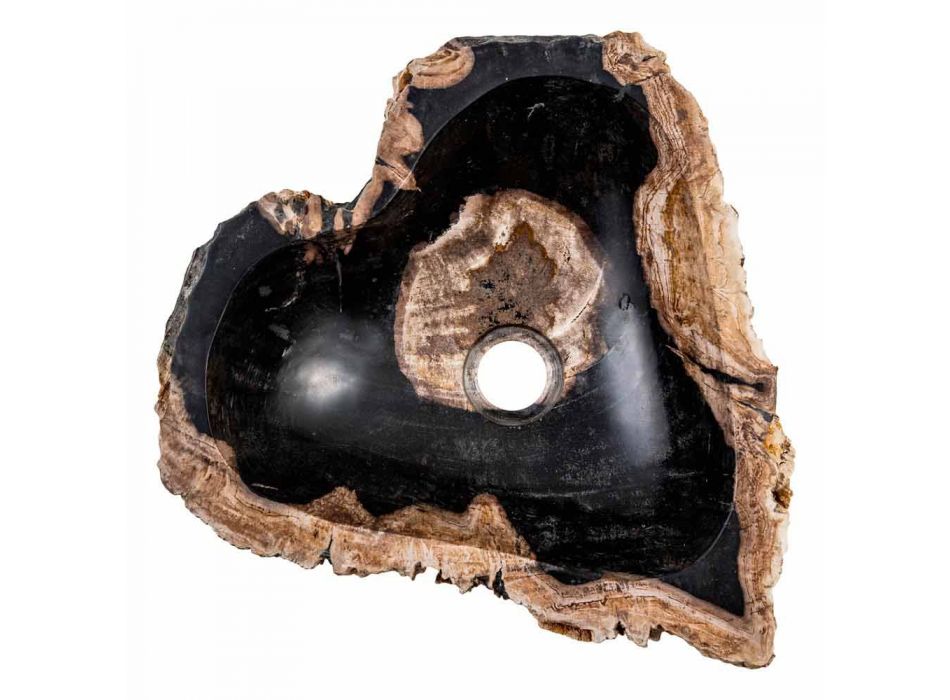 Handgefertigte Spüle aus fossilem Holz, Neirone