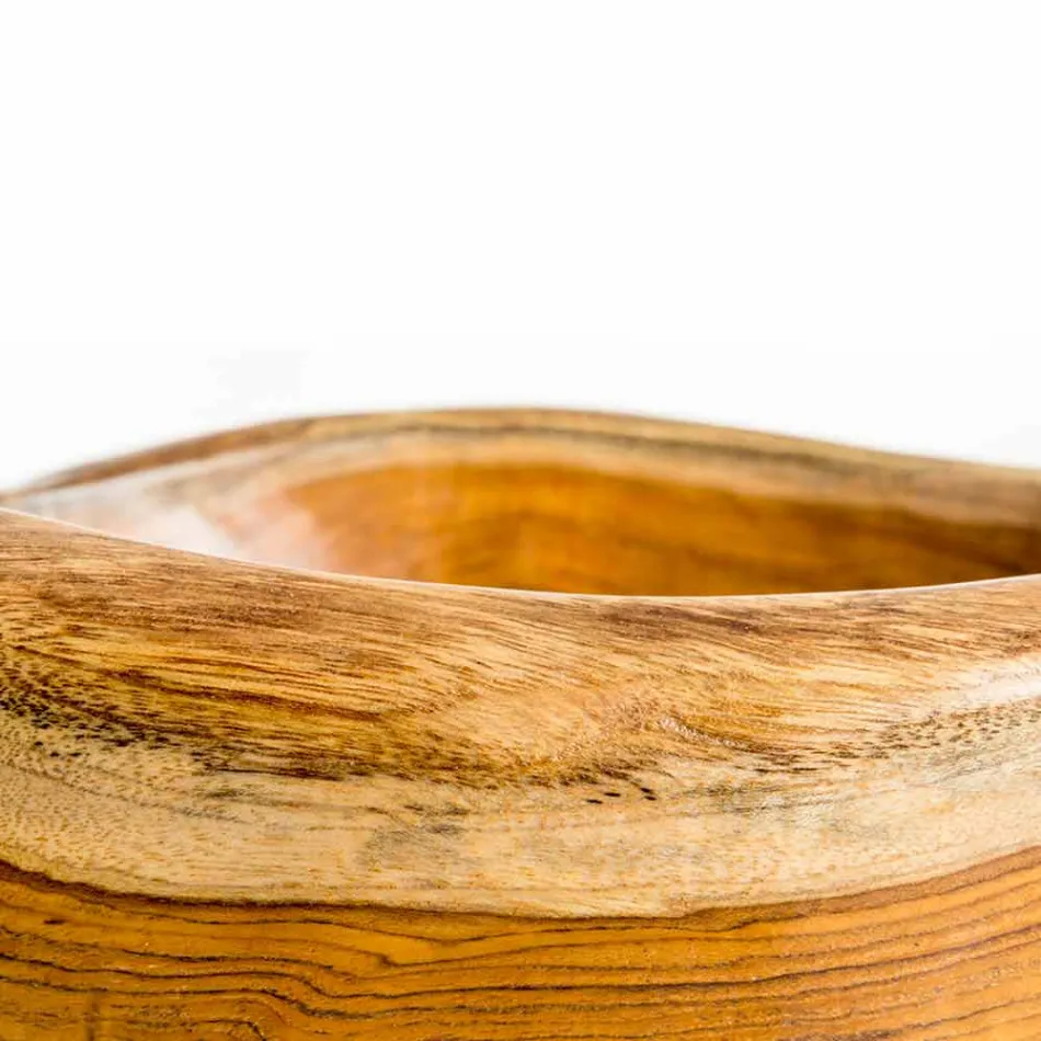 Modernes Aufsatzwaschbecken aus natürlichem Teakholz von Vigevano Viadurini