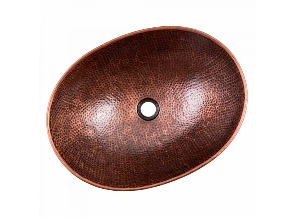 Ovale, moderne Arbeitsplatte aus Kupfer, Pagliara Viadurini