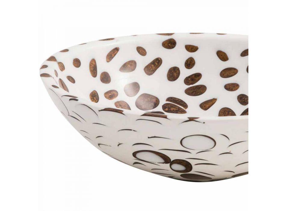 Moderne runde handgefertigte Waschtischplatte aus Kunstharz, Bussi Viadurini