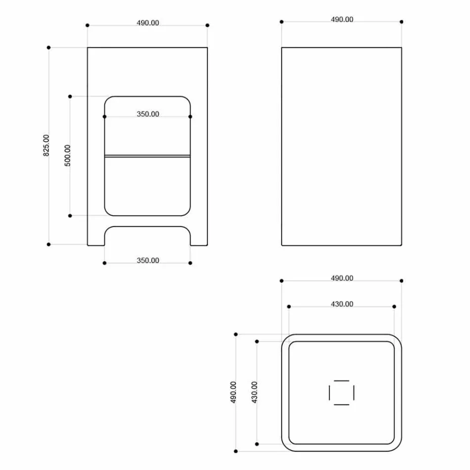 Modernes freistehendes Monoblock-Waschbecken, hergestellt in Italien, Tufino Viadurini