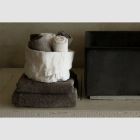 Badezimmerwaschlappen für Gäste aus Schwamm mit Rand aus Leinenmischung, 6 Stück – Kamm Viadurini