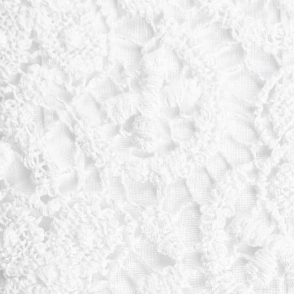 Hochwertiges weißes Leinenlaken mit Spitze für Doppelbett – Fiumana Viadurini