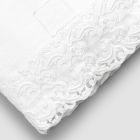 Hochwertiges weißes Leinenlaken mit Spitze für Doppelbett – Fiumana Viadurini
