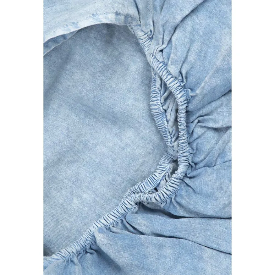 Spannbettlaken für Doppelbett, luxuriöses farbiges Leinen, hergestellt in Italien – Fiumano Viadurini