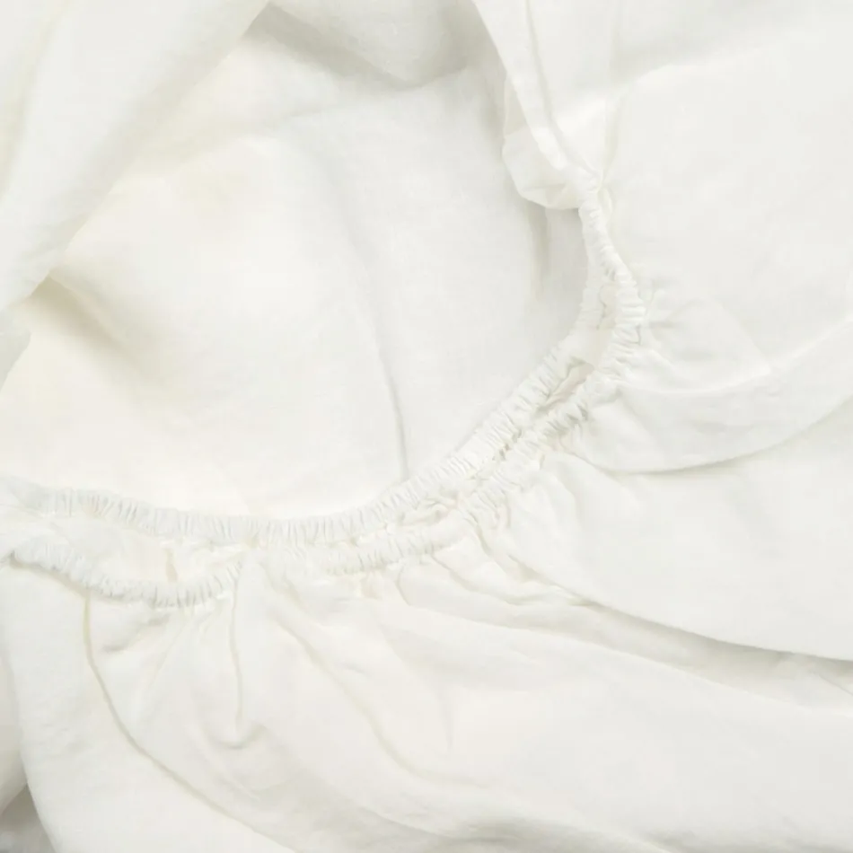 Spannbettlaken für Doppelbett, luxuriöses farbiges Leinen, hergestellt in Italien – Fiumano Viadurini