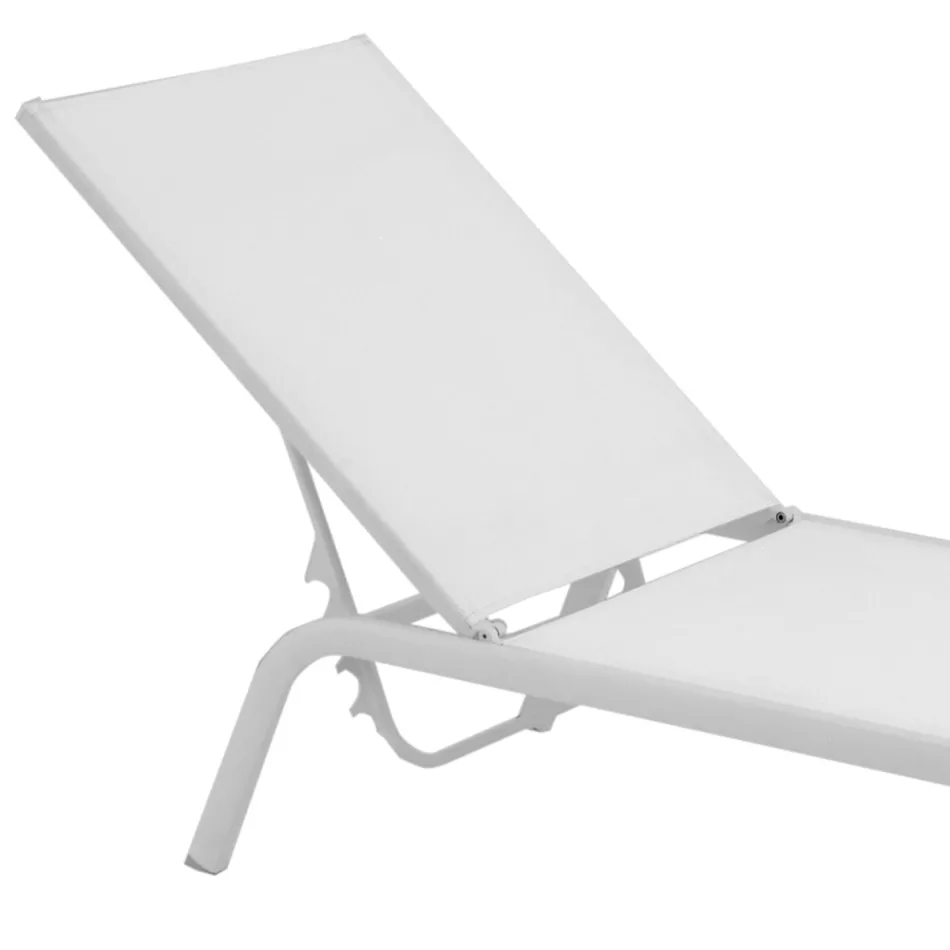 Gartenliegen aus lackiertem Aluminium und Textilene, 2 Stück - Hase Viadurini