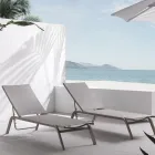 Gartenliegen aus lackiertem Aluminium und Textilene, 2 Stück - Hase Viadurini