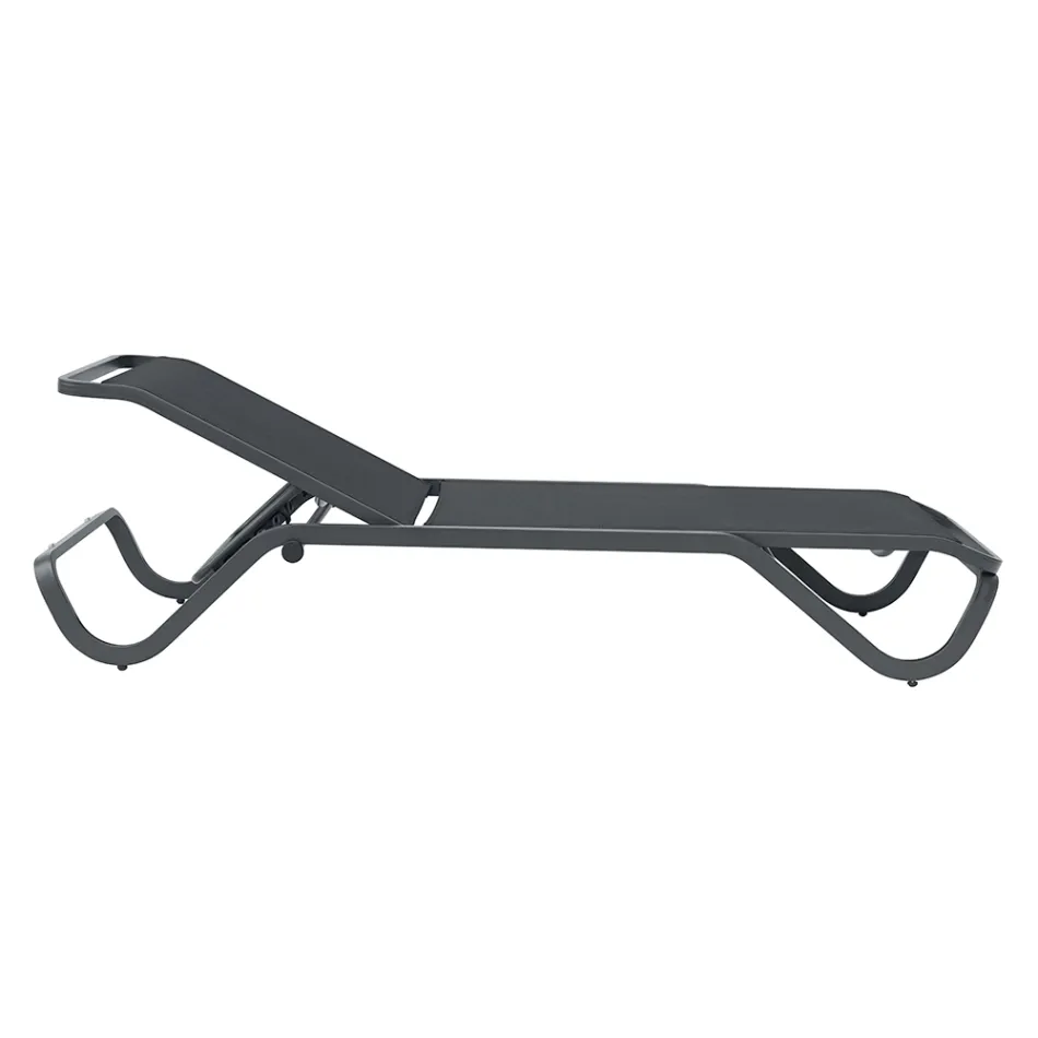 Solaya 194x65 cm Outdoor-Sonnenliege aus Aluminium und Textilene Viadurini